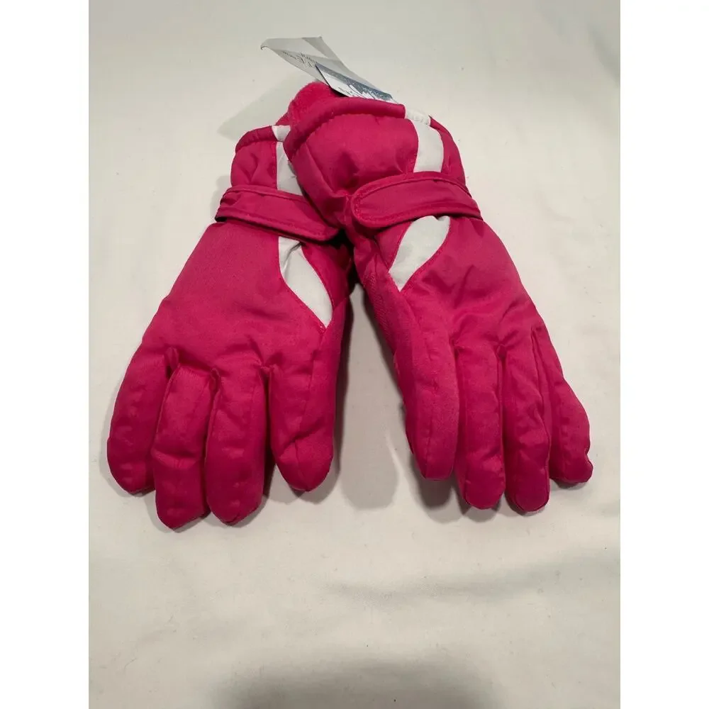 Polar Extreme‎ 3M Thinsulate Insulation Ski Gloves Girls 4-7 Pink White NWT